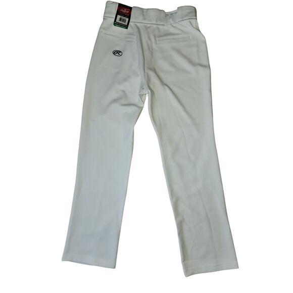 Rawlings Youth White Baseball Pants Semi-Relaxed Fit Full Length Size Large - Picture 9 of 10